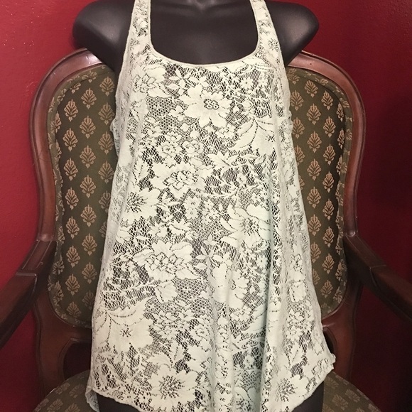 American Rag Tops - Elena Gilbert American rag lace racerback tank nwt